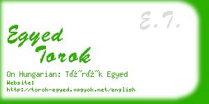 egyed torok business card